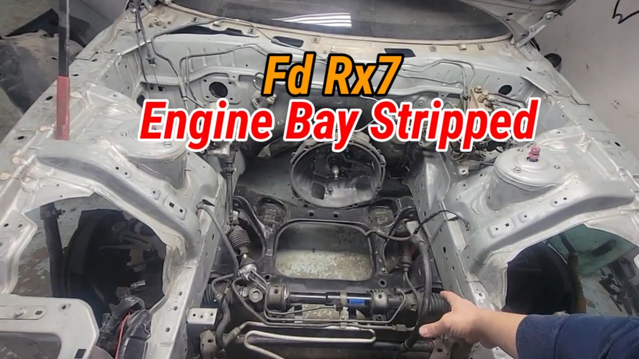 FD Rx7 Preparing the Bay for New PAINT #automotive #paint #enginebay