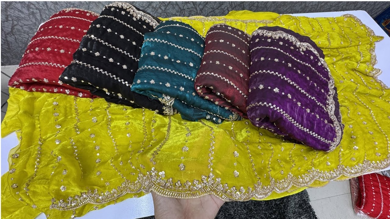Gold beads Trending Space Silk Saree with Beadswork #beads #goldbeads #youtuber 