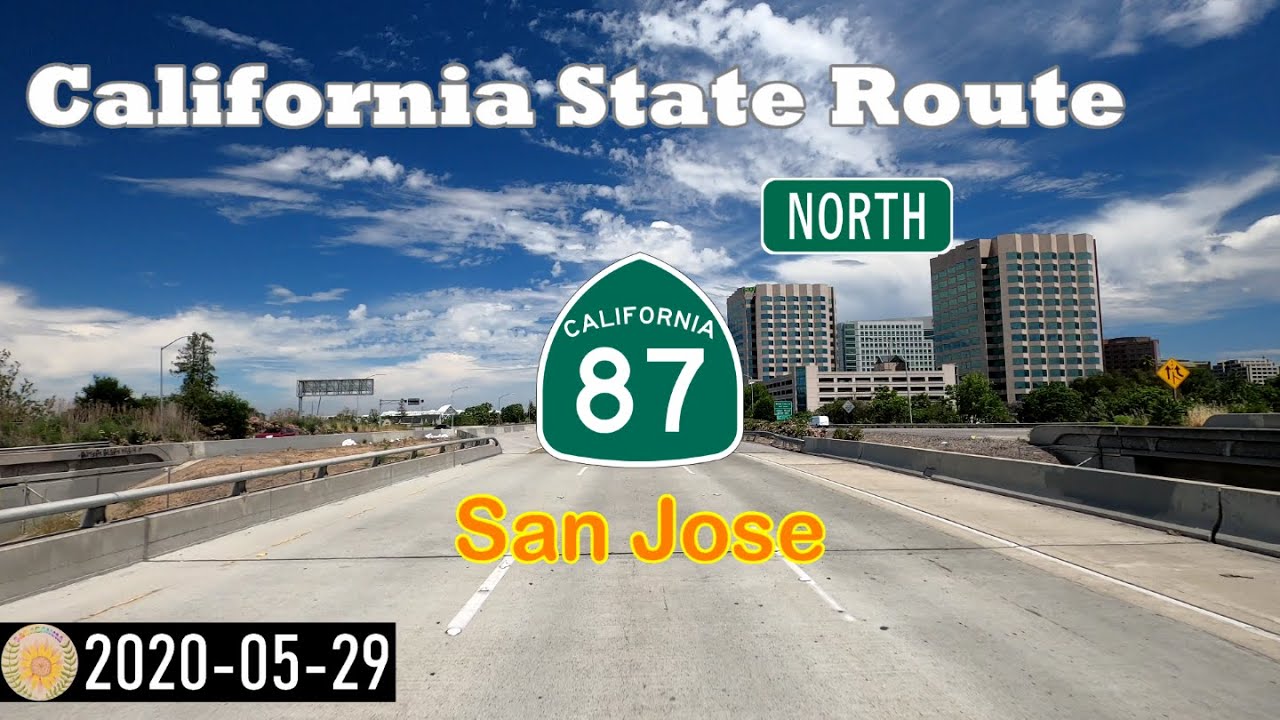 CA-87 in San Jose, Silicon Valley scenic drive, northbound