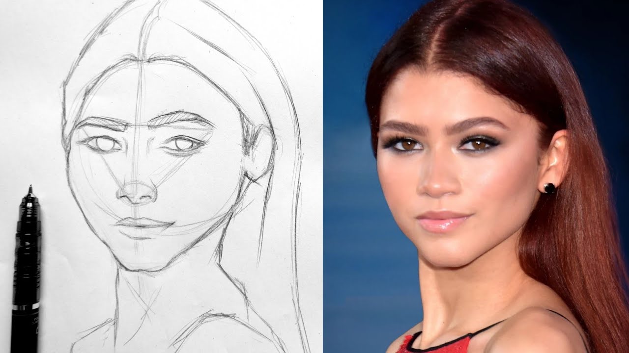 How to Draw Zendaya | Drawing of photo For Beginners