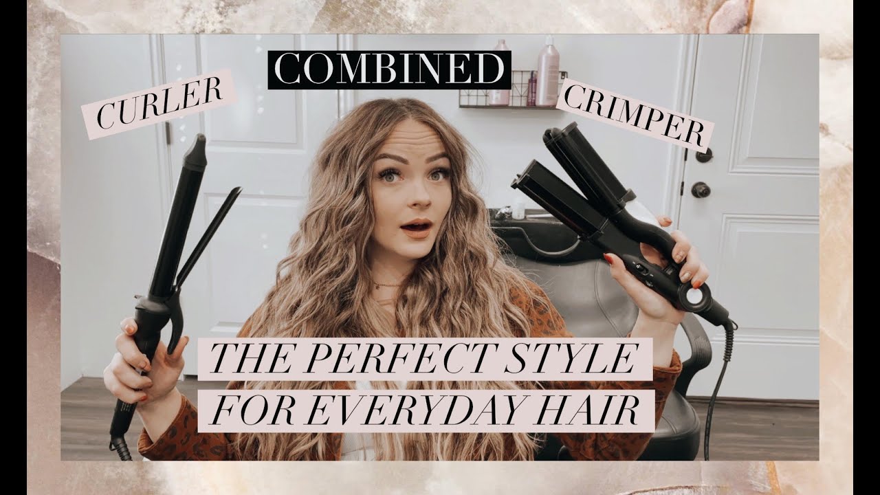 BEACH WAVE TUTORIAL MADE EASY WITH CRIMPER AND CURLING IRON (FAST AND EASY)