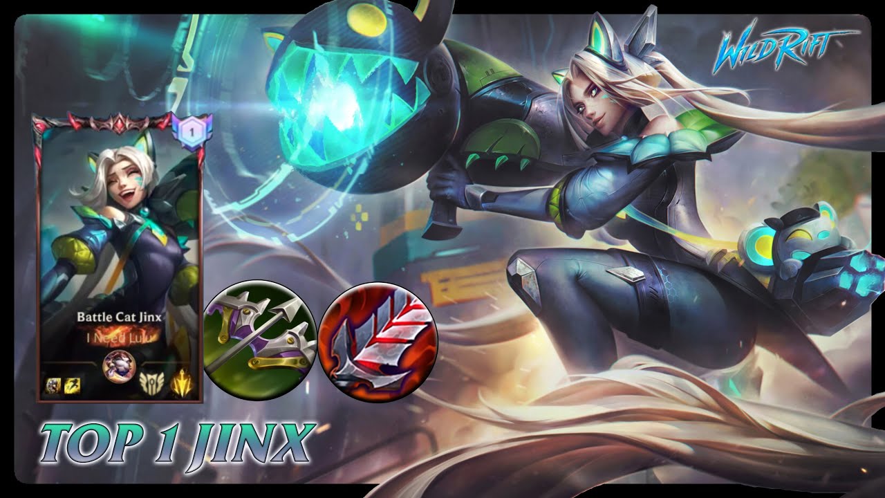 Wild Rift JINX - TOP 1 Battle Cat Jinx S13 Ranked Gameplay + Build