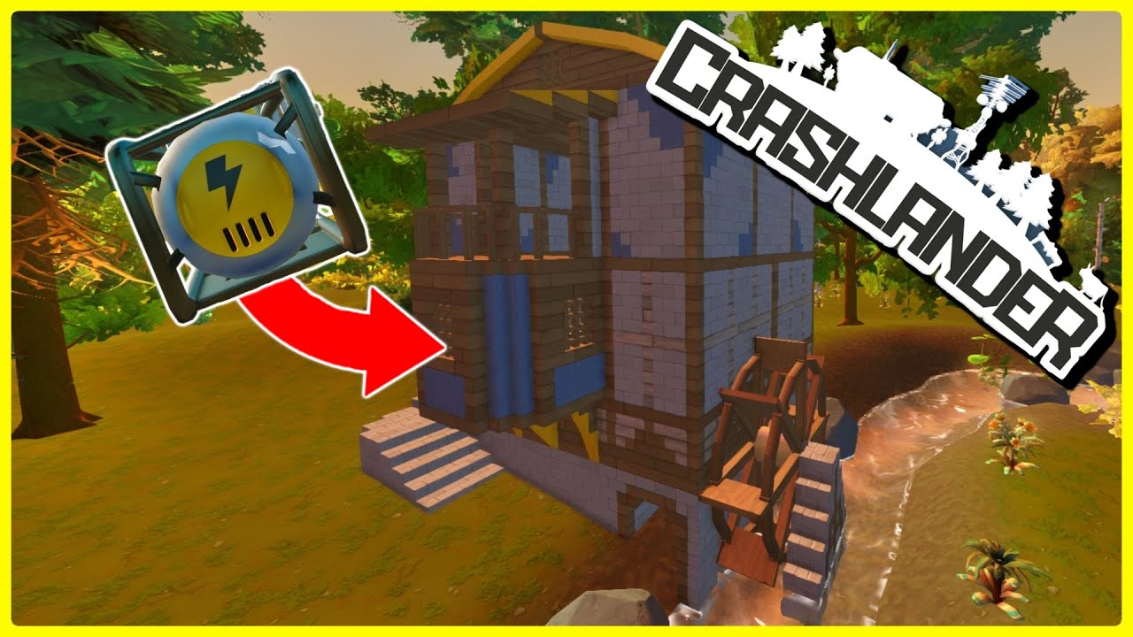 Making A Watermill To Get Infinite Batteries!! // Crashlander Ep 10