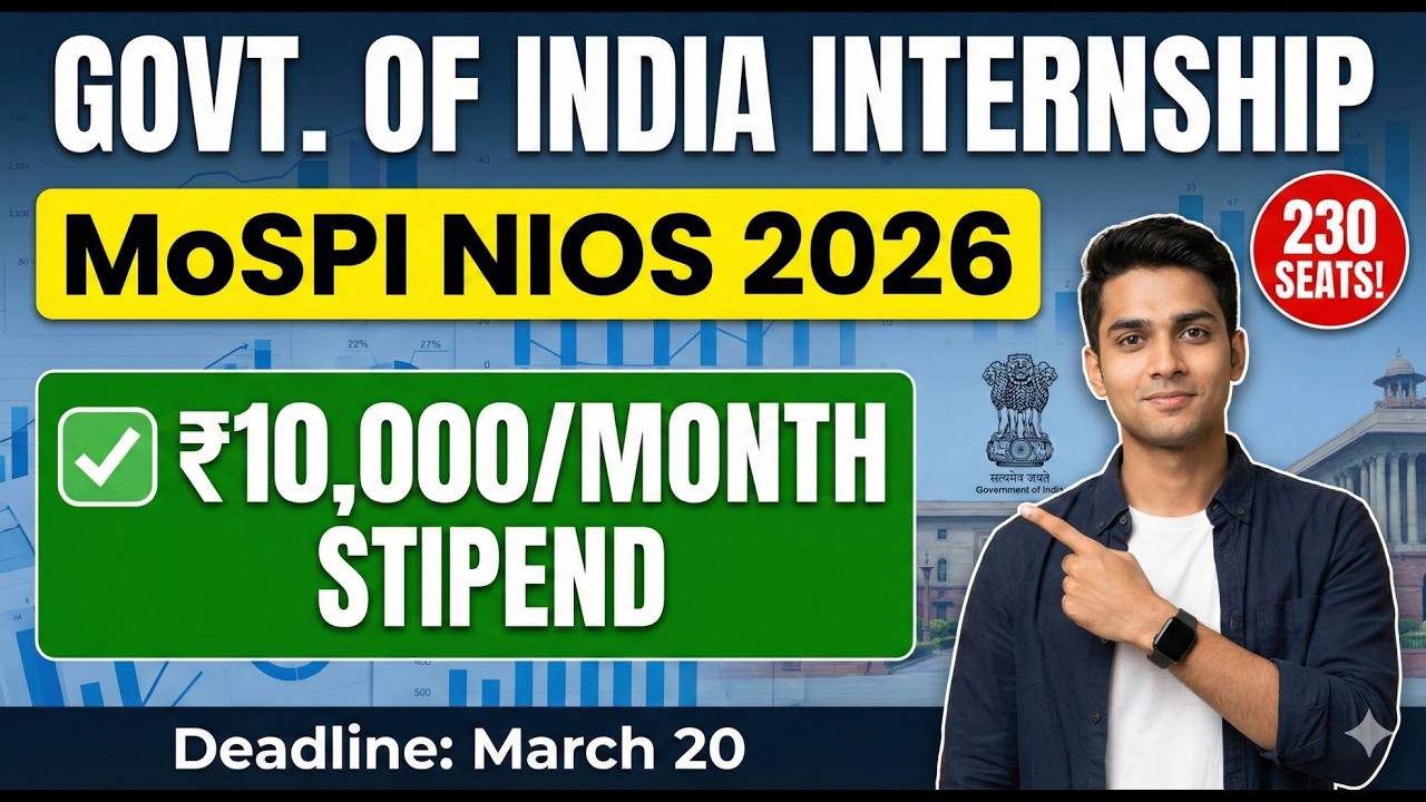MoSPI Internship 2026 (NIOS): Eligibility, ₹10k Stipend, Centers & Online Application Process