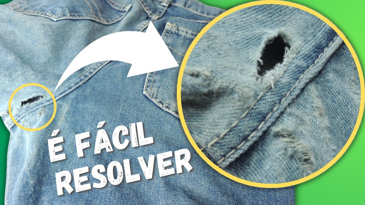COMO FAZER CERZIDO / COMO CONSERTAR FUNDO RASGADO DE CALÇA JEANS -  - PASSO A PASSO