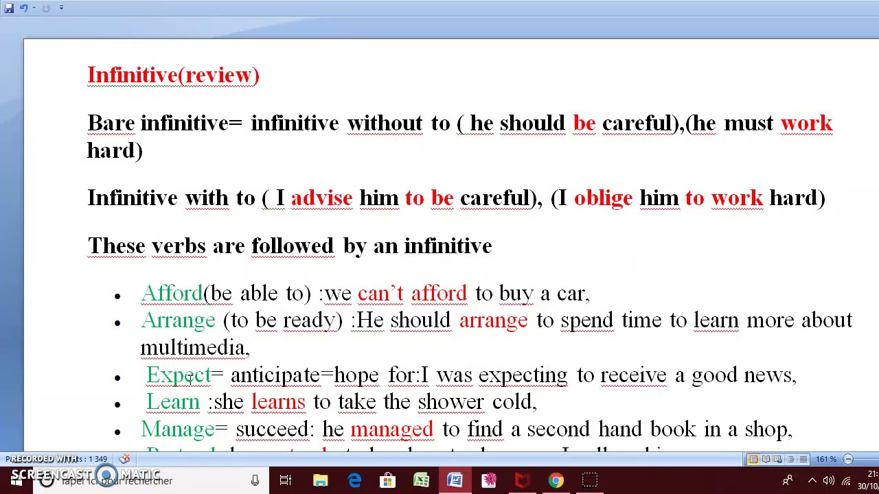 دروس الانجليزية الثانية باكالوريا Infinitive and Gerund شرح مفصل ومبسط