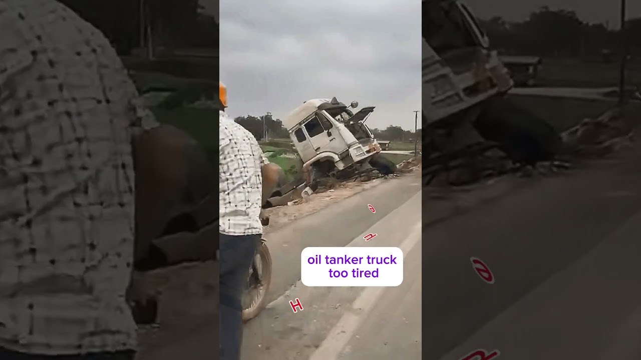 oil tanker truck too tired #traffic #container #containership #shortsvideo