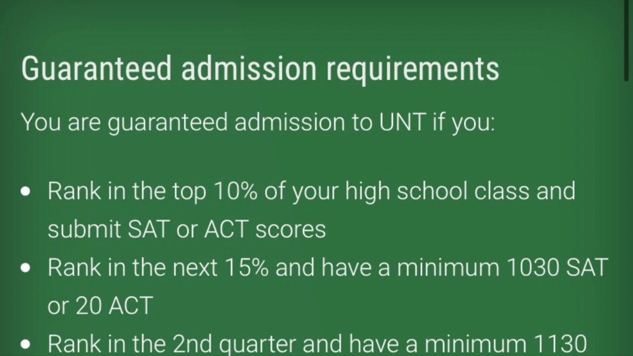Bpa UNTs  Admission Requirements