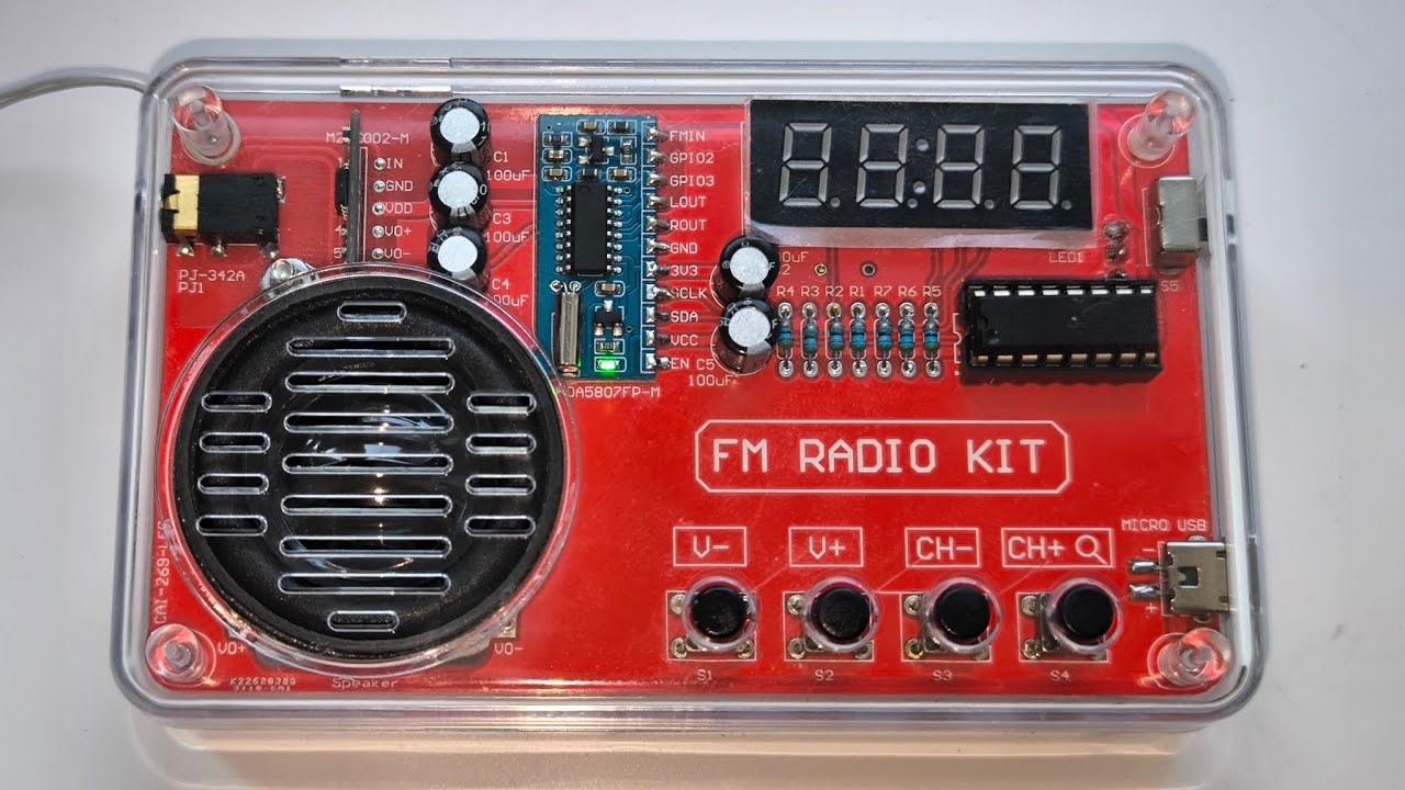 Радіо конструктор Fm radio KIT RDA5807 80-108 MHz в прозорому корпусі