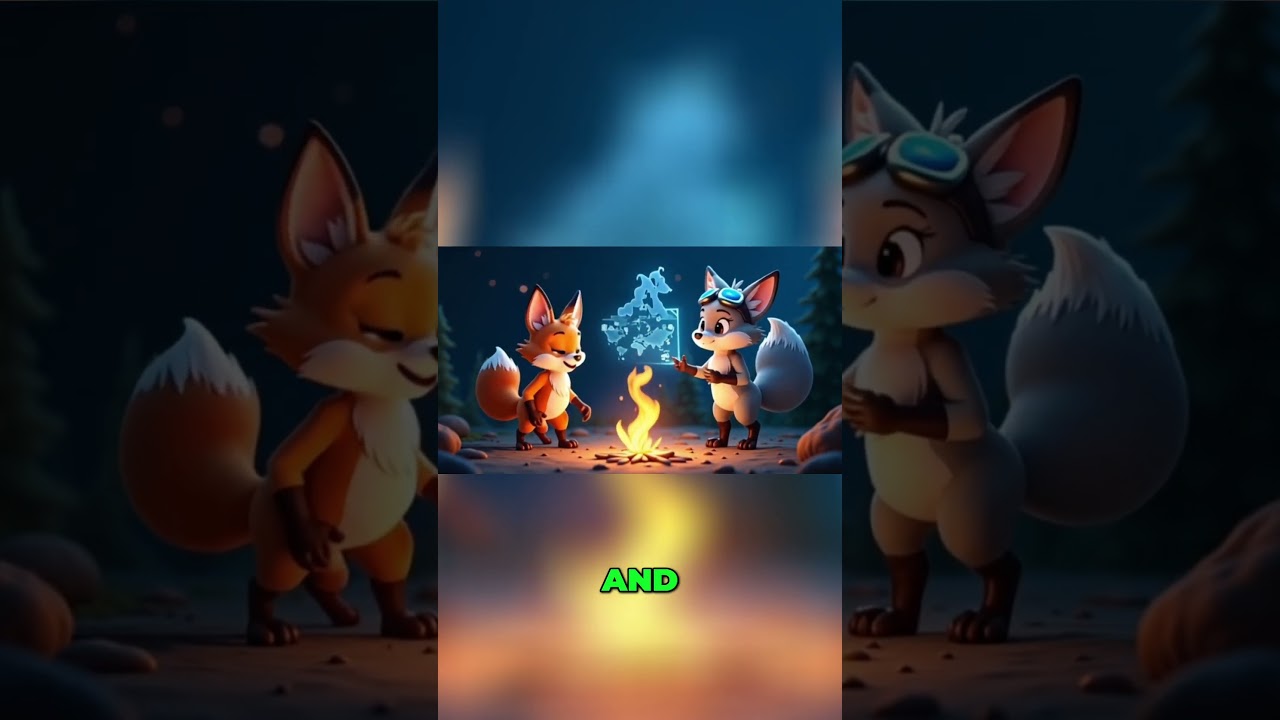 Hop into magic with Flicker! 🌟🦊 #animatedshorts  #aianimationmagic #familyfriendlycartoons