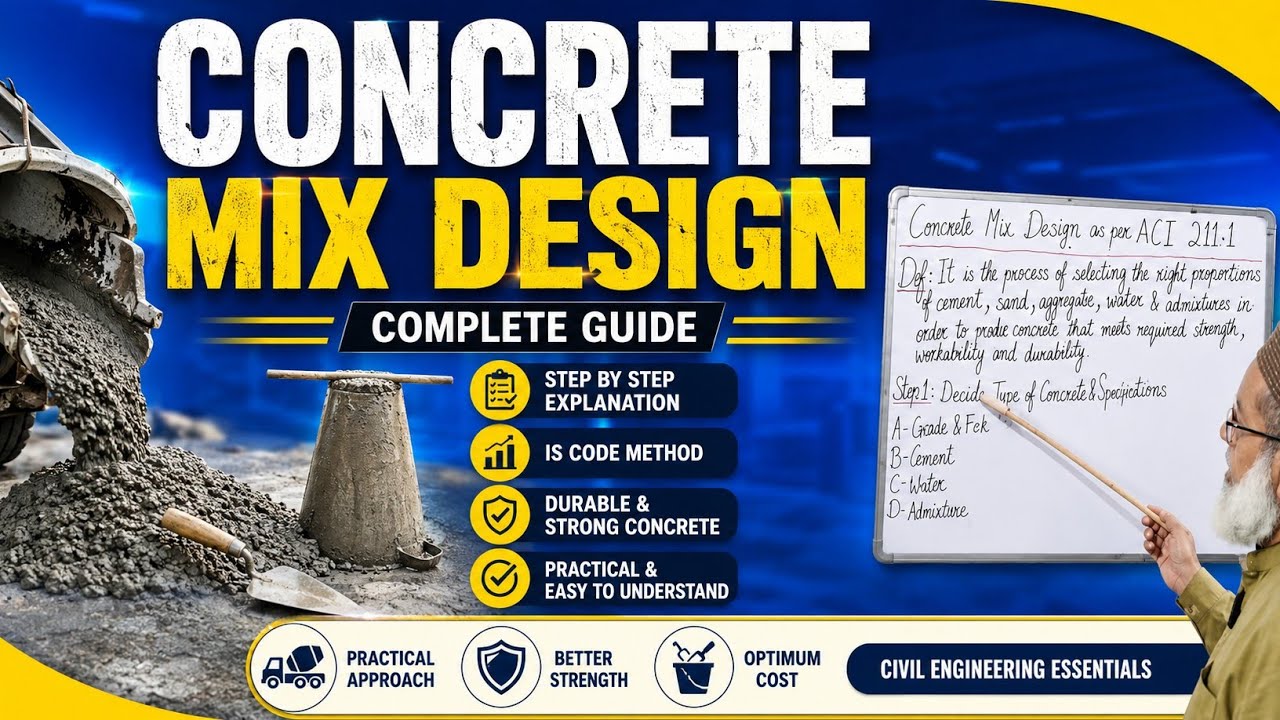 Concrete Mix Design #01 | ACI 211.1 | Lecture 55 | Syed Mohy Ud Din | Materials Engineer 