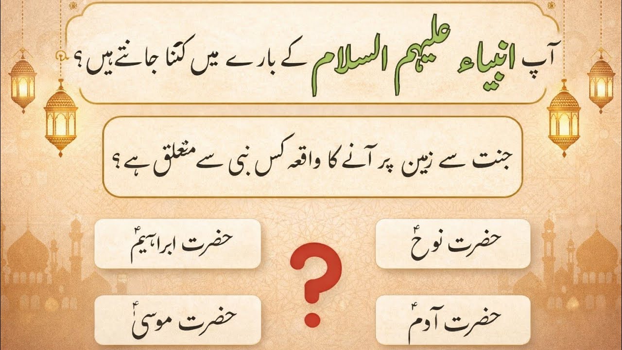 Islamic Quiz About Anbiya (AS) || How Well you Know About Prophets ?