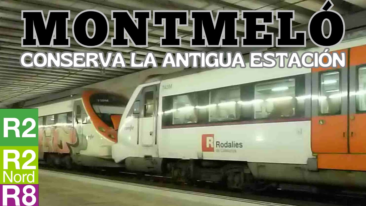 MONTMELÓ Trenes Rodalies Renfe R2 y R8. Circuito Barcelona-Catalunya