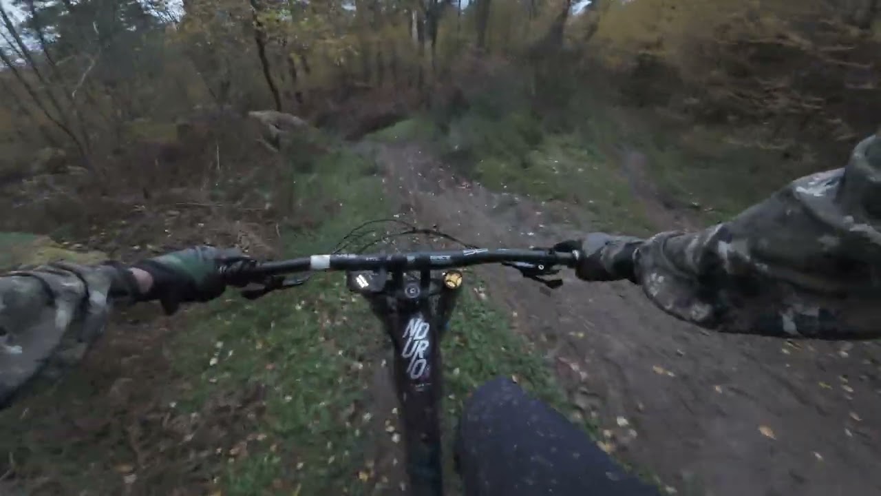 Ride up Guisborough woods. (slippy roots) LES 1