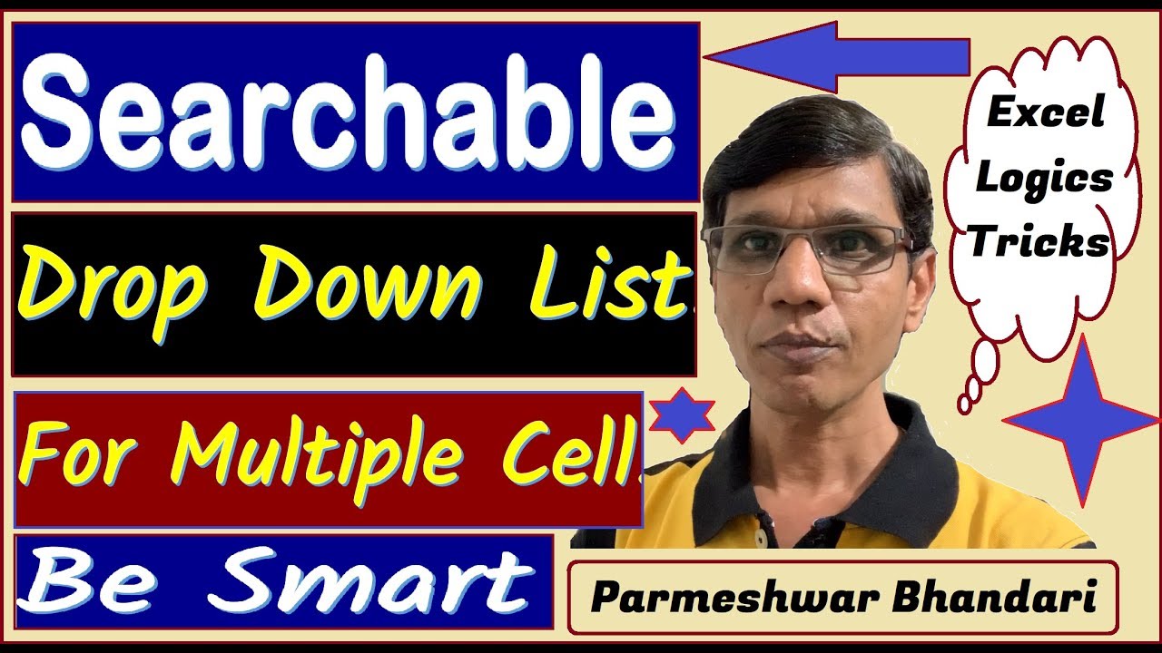 1011 : Searchable drop down list for multiple cells in excel in Hindi | Drop down list in Excel