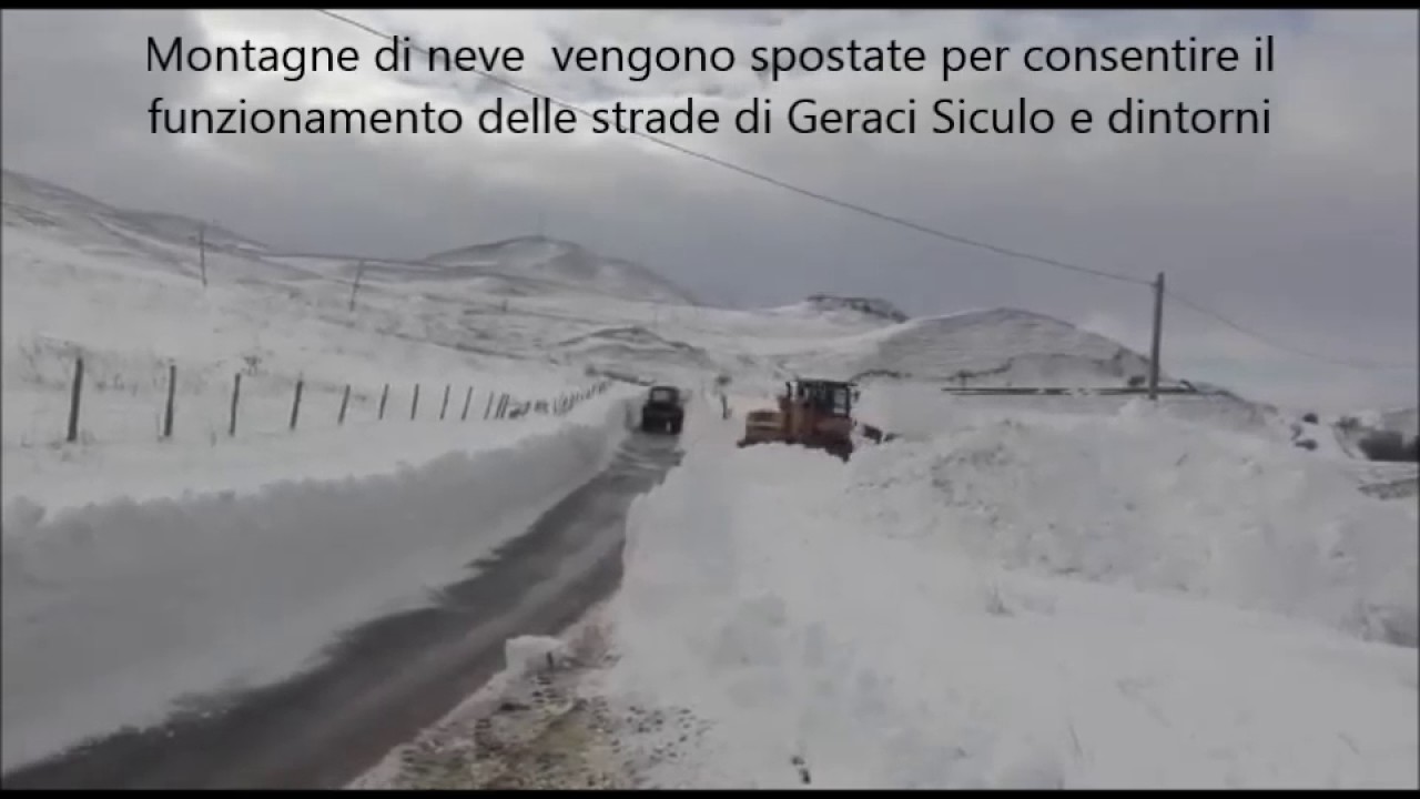 Neve nelle Madonie. Mario Macaluso e la sua pala (7 Gennaio 2017)