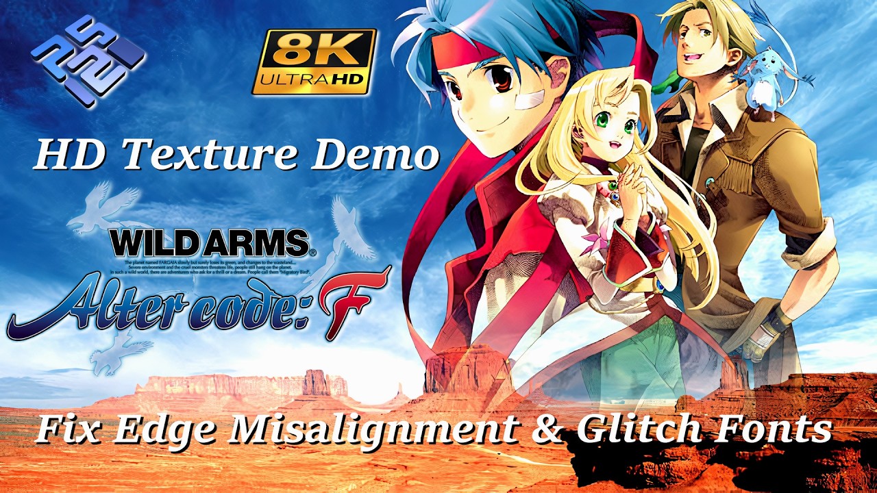 Wild Arms Alter Code: F ~8K 60FPS  | PCSX2 HD Texture Demo  | Fix Edge Misalignment & Glitch Fonts