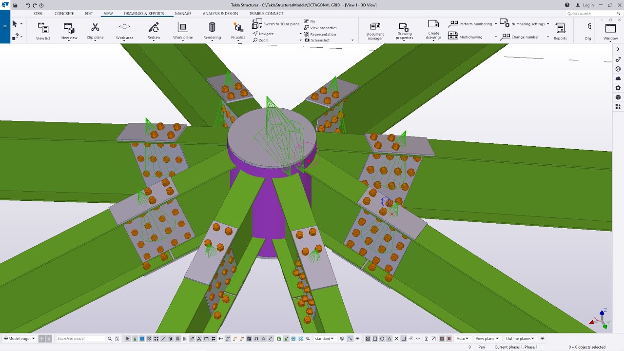 How to Create Octagon Steel Structure | Tekla Structures