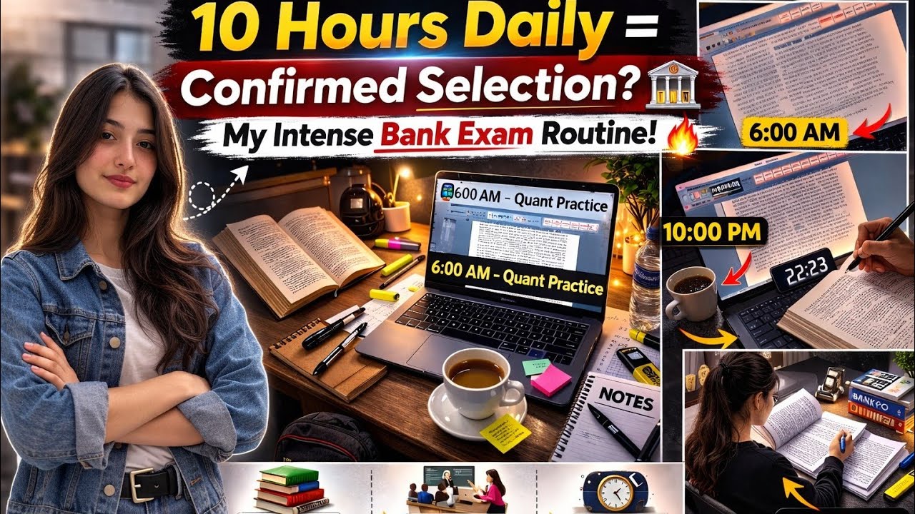 From Zero to Bank PO: My Daily Routine 🚀 [SBI/IBPS 2026] 6hr self study + 4hr coaching study routine