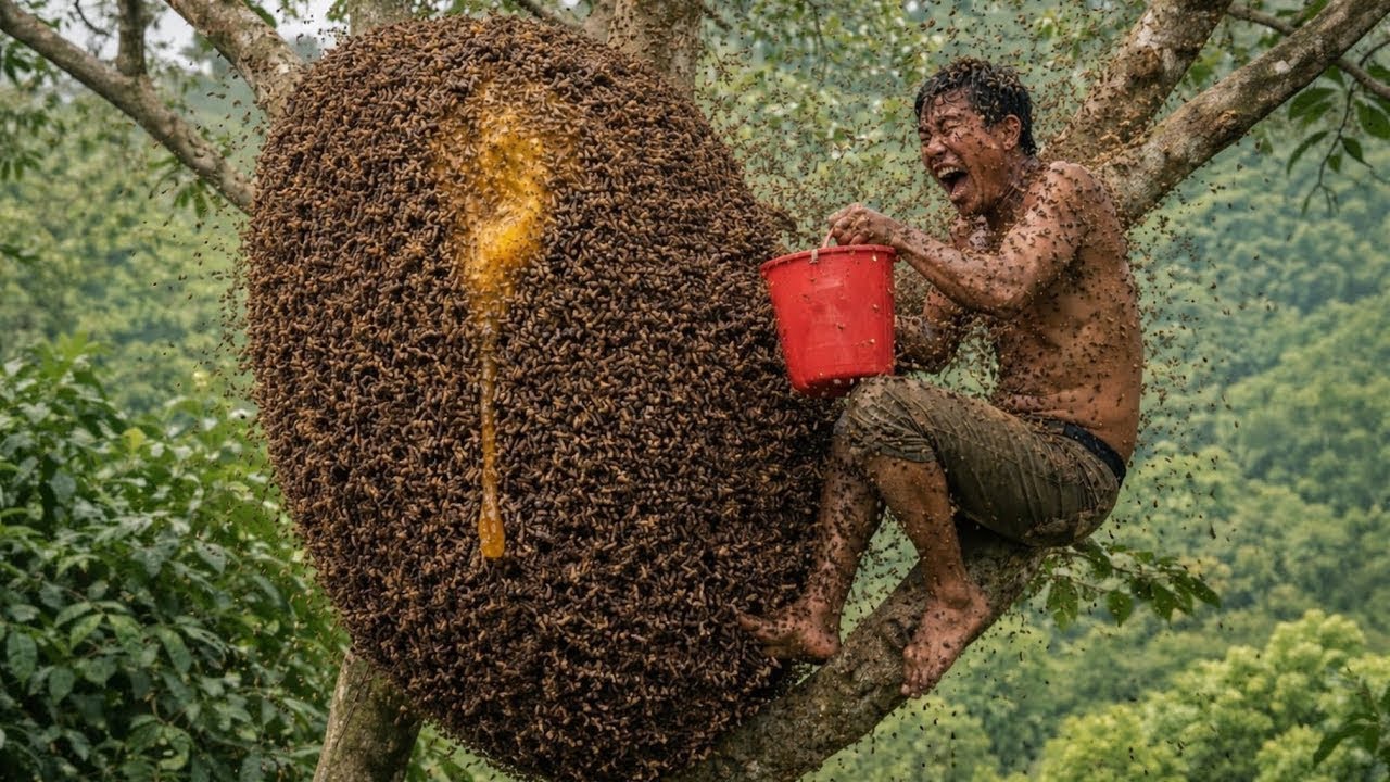 Forest Honey Harvest 2026 – The Dramatic Moment of Dropping the Lighter
