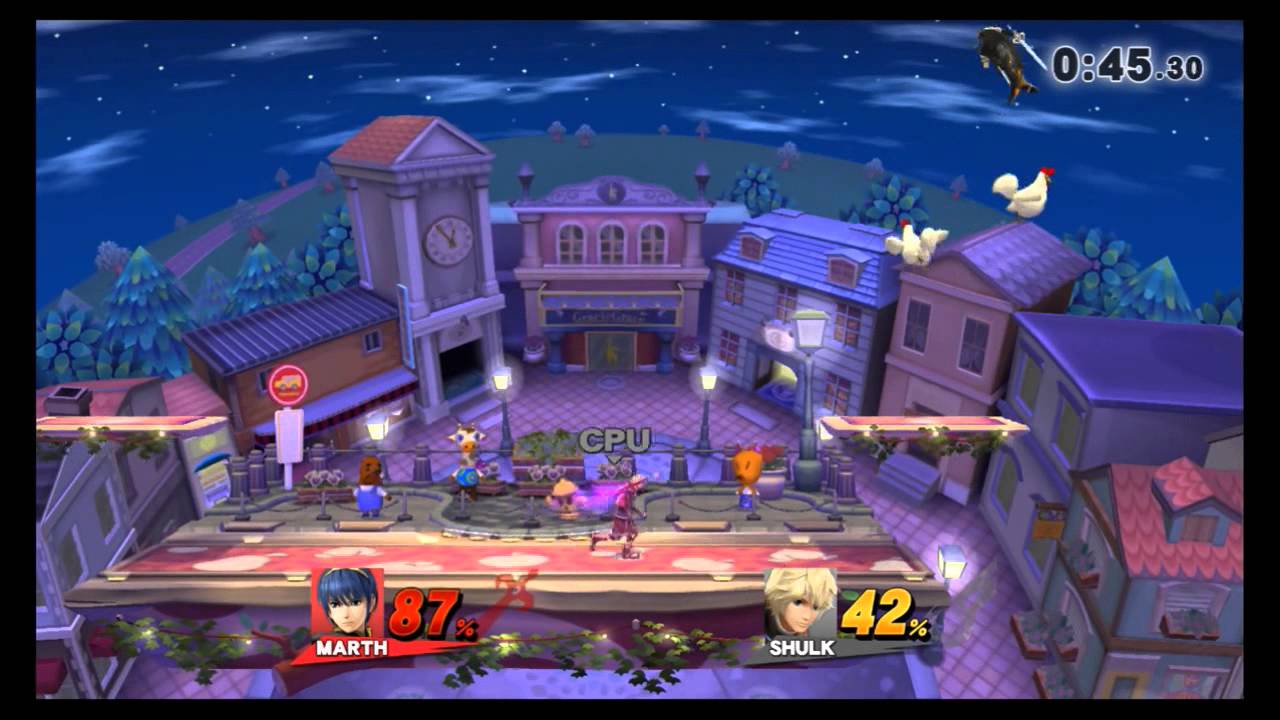 Super Smash Bros. Wii U - Animal Crossing: Outdoors at 7 p.m. Sunny/Main Street (Direct Feed)