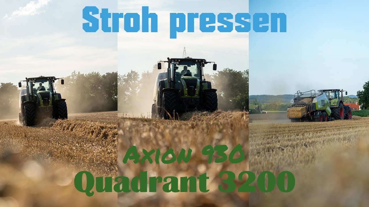 Stroh pressen 2024 | Claas Axion 930 | Claas Quadrant 3200