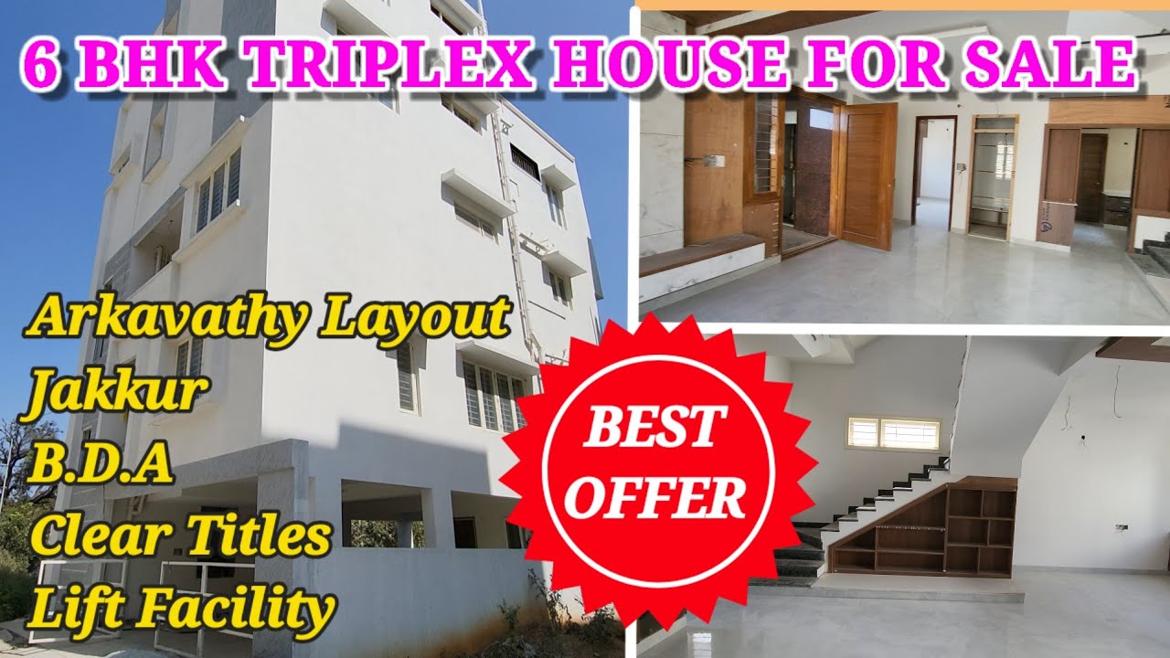 6 BHK TRIPLEX House For Sale In Arkavathy Layout, Jakkur, Blr. #arkavathylayout #vijayrealestate