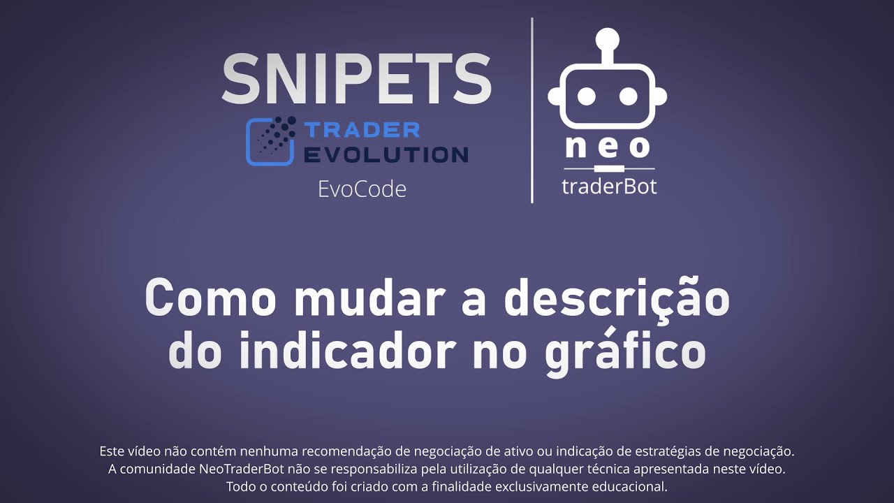 TE: Como MUDAR A DESCRI&Ccedil;&Atilde;O DO INDICADOR NO GR&Aacute;FICO [APRENDA EVOCODE  - TraderEvolution]