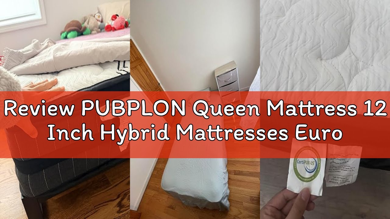 Review PUBPLON Queen Mattress 12 Inch Hybrid Mattresses Euro Top Medium Firm for Back & Lumbar Suppo