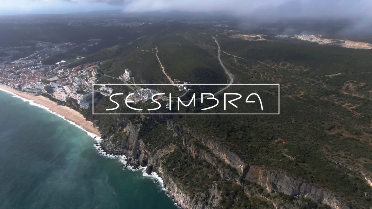 Praia Sesimbra - Sesimbra beach - Portugal by drone 4K