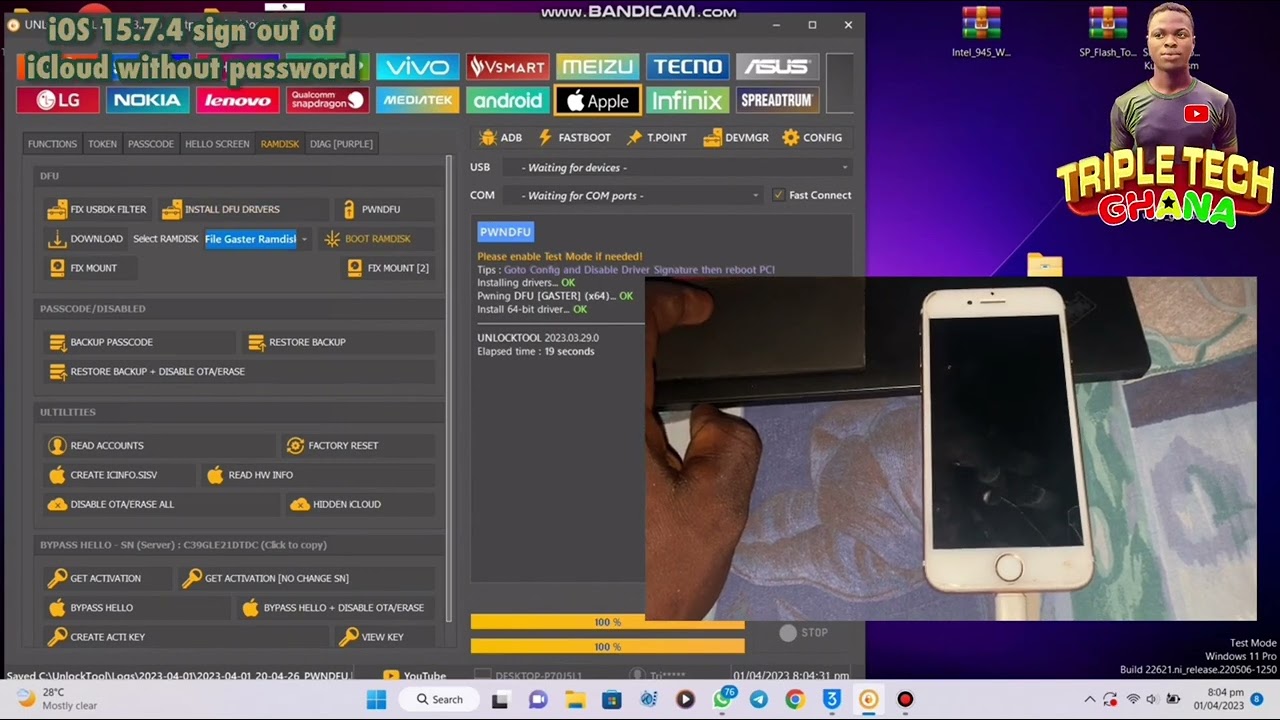 iOS 15.7.4 SIGN OUT of iCloud without password with Unlock tool hidden featuer.Work on iphone 6 to X