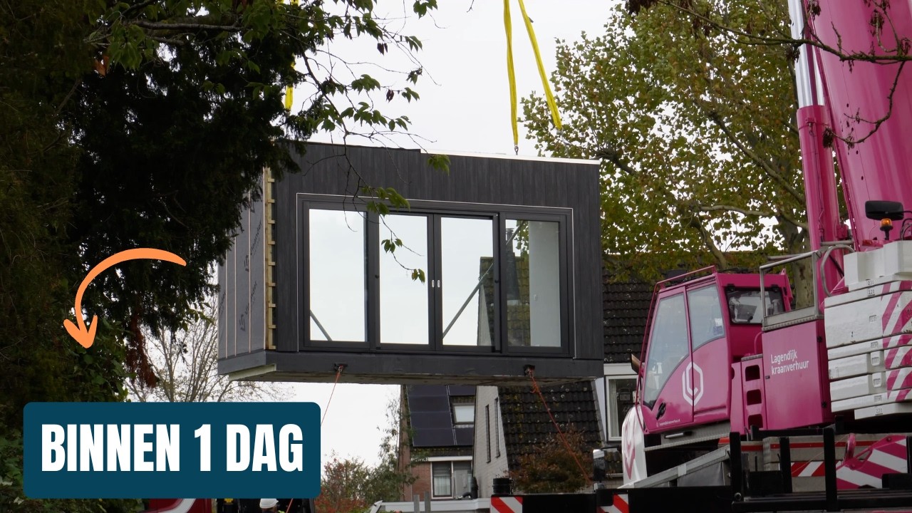 Geen weken verbouwen: deze prefab aanbouw staat in 1 dag