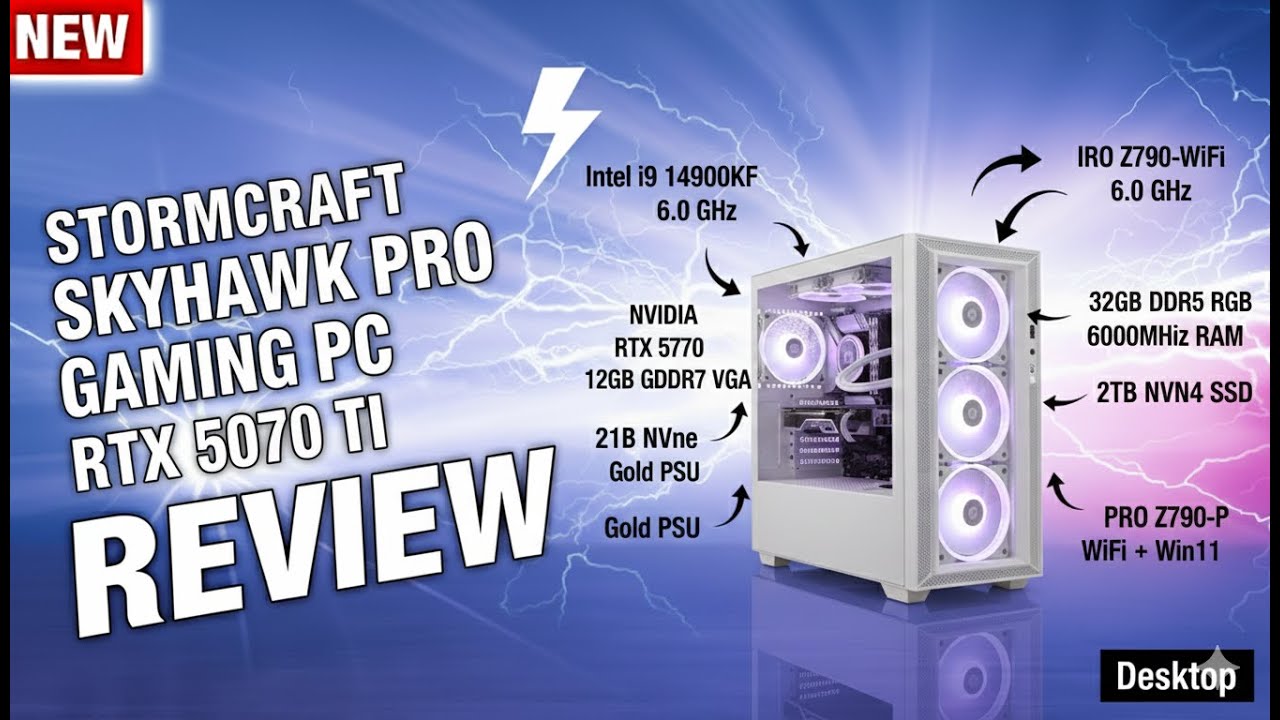 Обзор STORMCRAFT Skyhawk Pro | Игровой ПК на базе i9-14900KF и RTX 5070