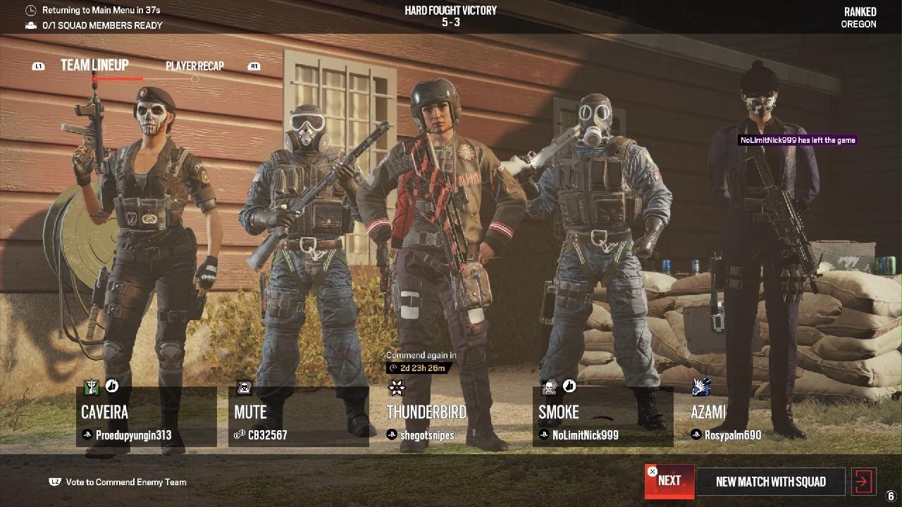 Tom Clancy's Rainbow Six Siege Ranked 2nd place