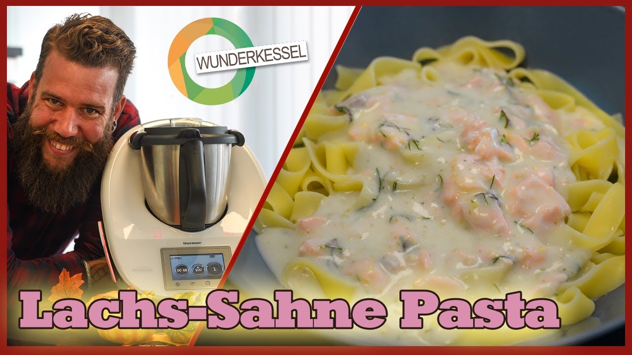 Pasta mit Lachs Sahne Soße - Thermomixrezepte aus dem Wunderkessel
