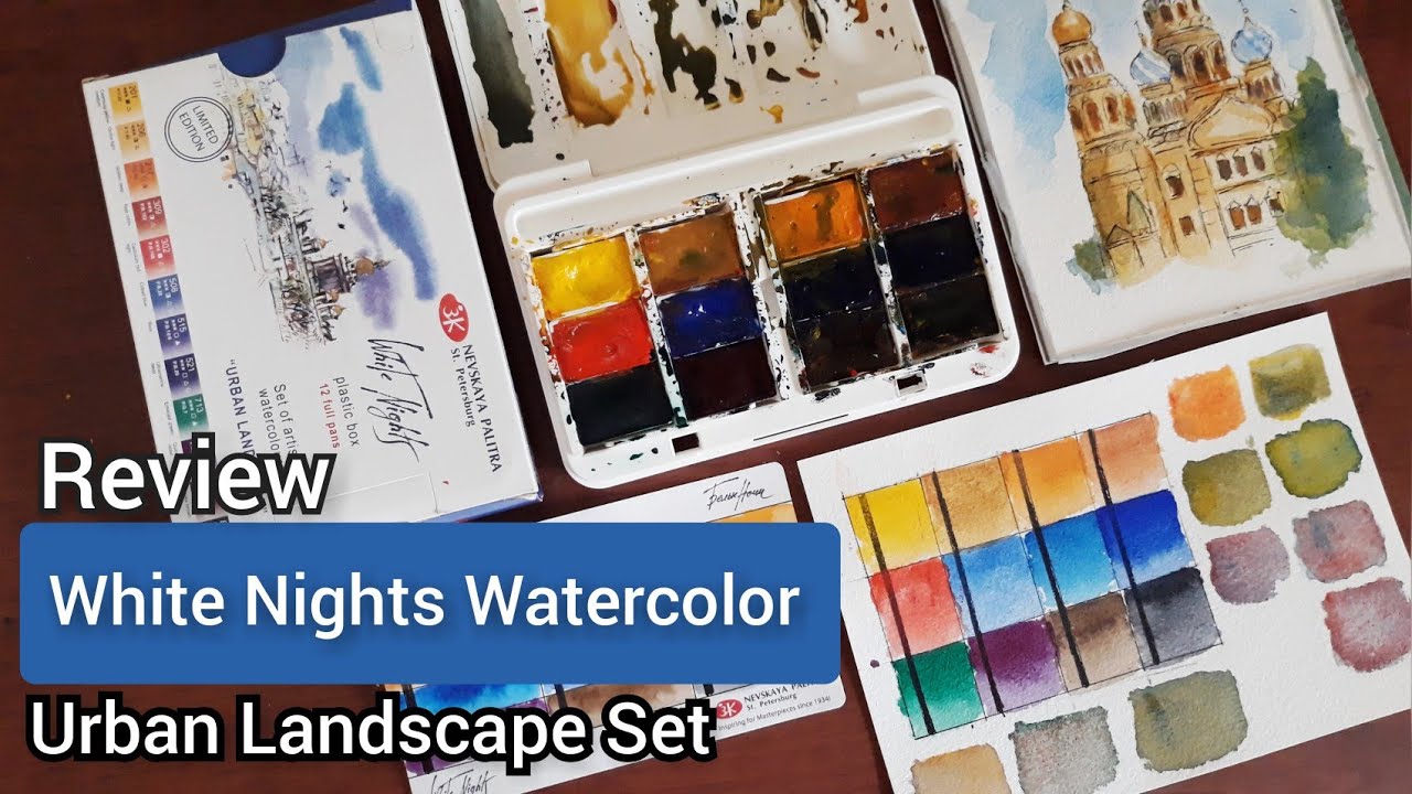 Review : White Nights Watercolor - Urban Landscape Set (12 pan)