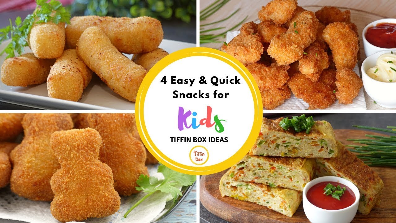 4 Quick & Easy Snacks Recipe for Kids Tiffin Box | Kids Lunch Box Ideas