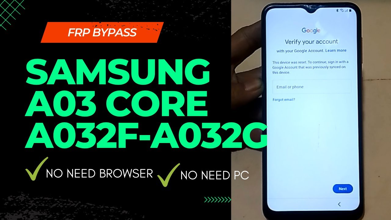 ‼️ new method ‼️ how to remove frp lock samsung a03 core a032f-a032g