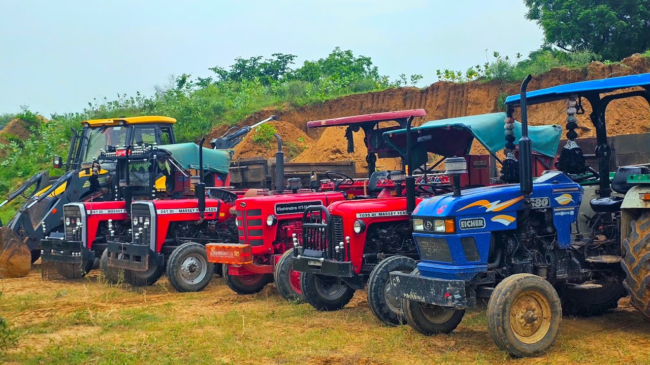 Fully Loaded Eicher Swaraj Tractor Trolley Overturned Mahindra 275 Pulling with Jcb 3dx Eco Machine