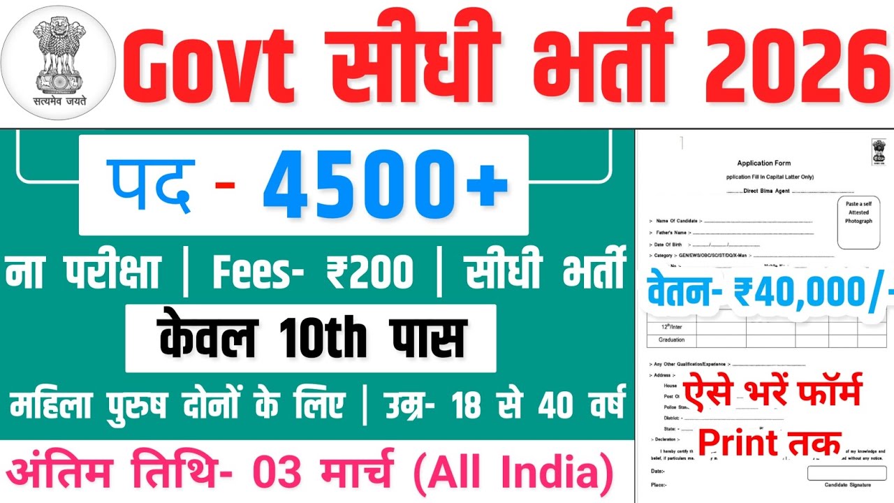 Govt Job Vacancy 2026 | New Vacancy 2026 | Government Job Vacancy 2026 | All India Job