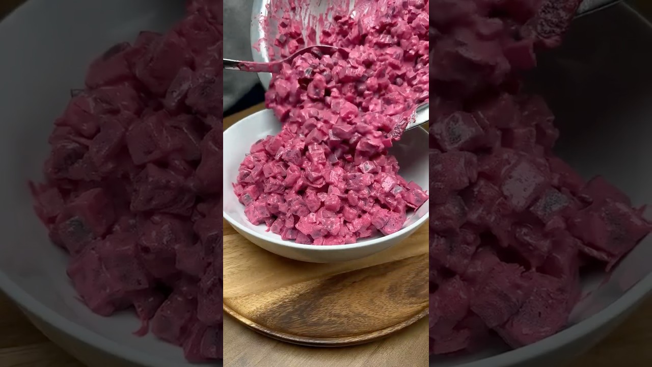 Salad Russe the beet salad that always gets people talking.😎🇭🇹🔥Would you try this? #haitianfood