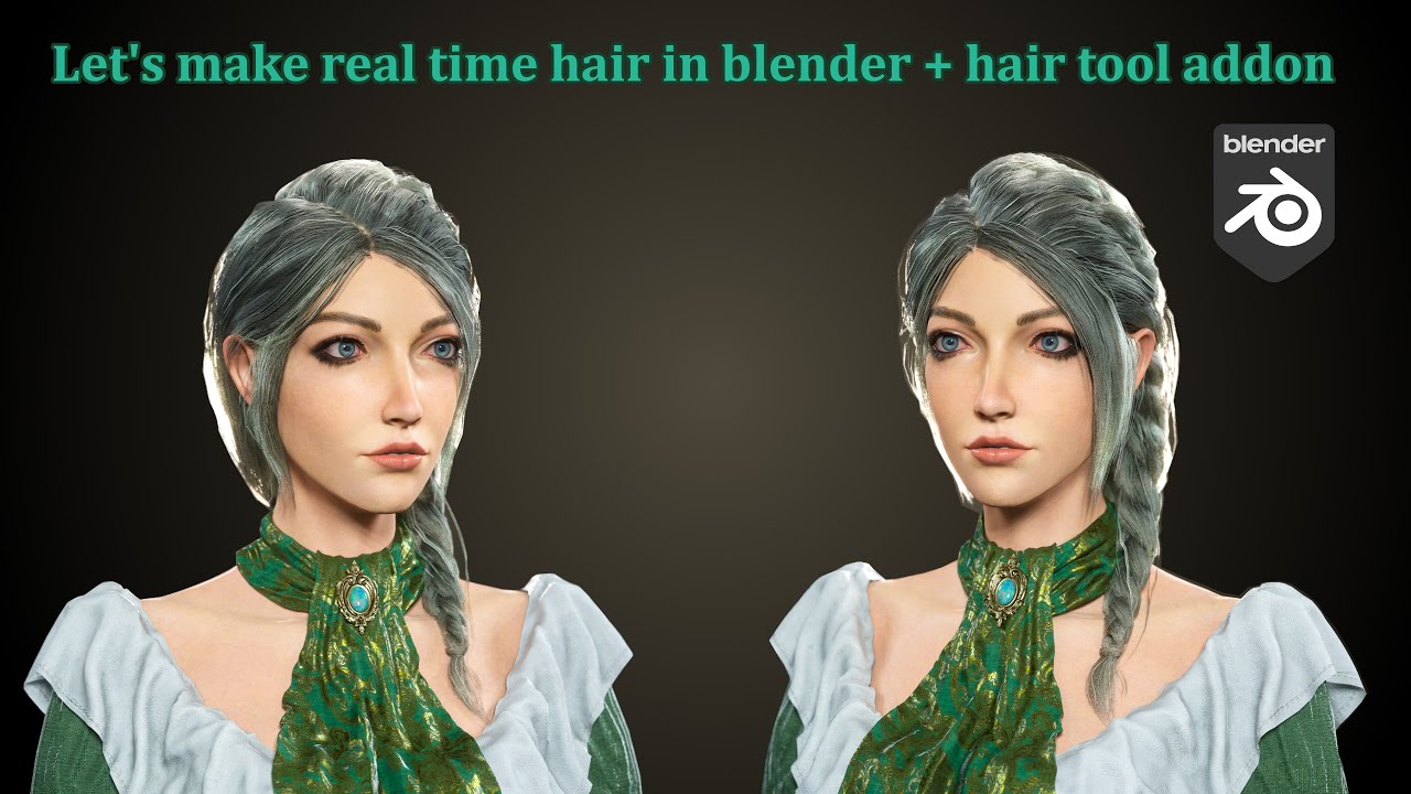Let's make real time hair in blender + hair tool addon ep5 ( French side braid)
