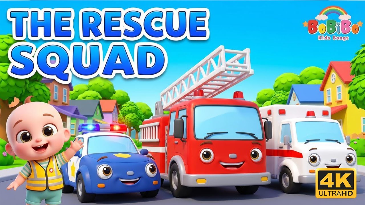 Rescue Vehicles Song! 🚒🚑🚓 Fire Truck, Police Car & Ambulance for Kids