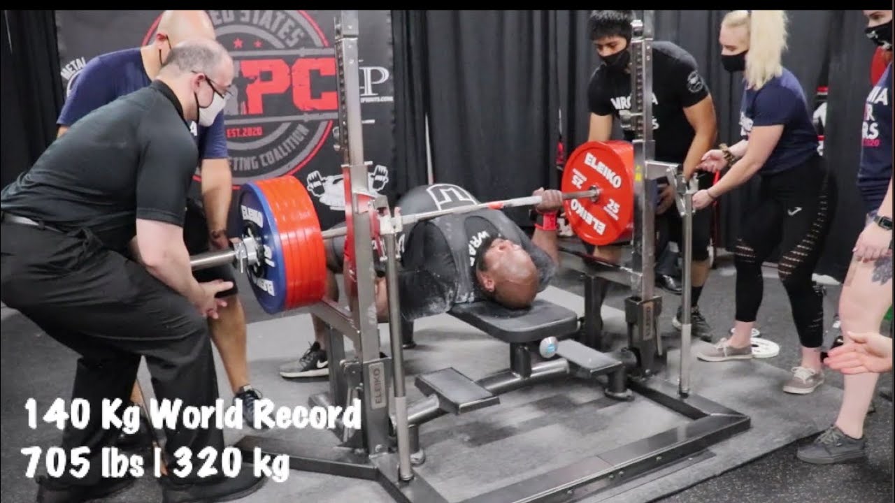 705.5 lbs | 320 kg Raw Bench Press  All Time World Record - 140 kg Weight Class