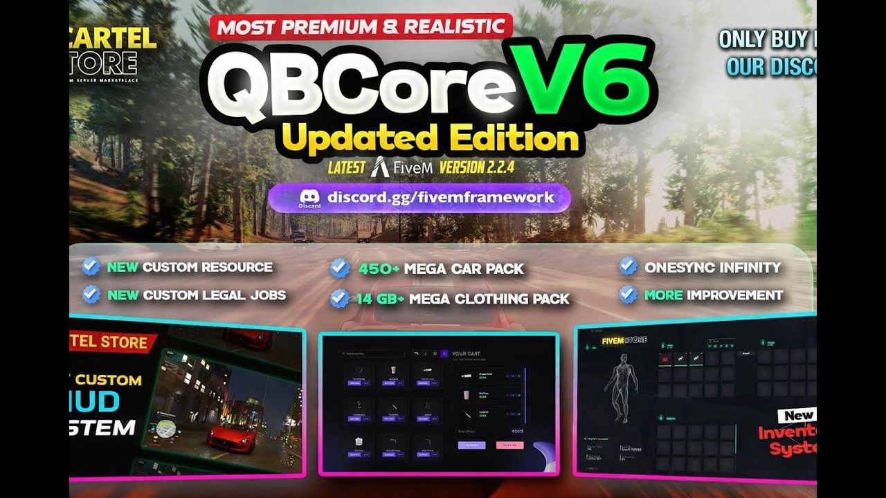 QBCORE UPDATE EDITION V6 | FIVEM READY SERVER | 350+ SCRIPT INCLUDED | OPEN SOURCE SERVER | 2025