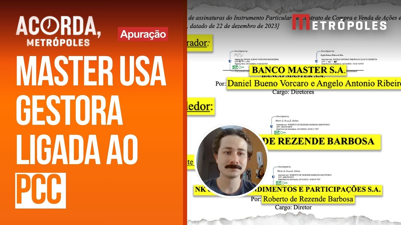 Master usou gestora ligada ao PCC em contrato de compra do Banco Pleno