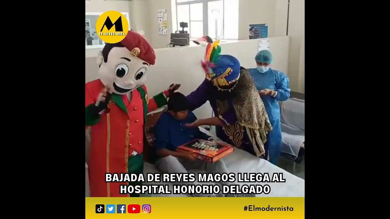 Bajada de reyes magos llega al Hospital Honorio Delgado