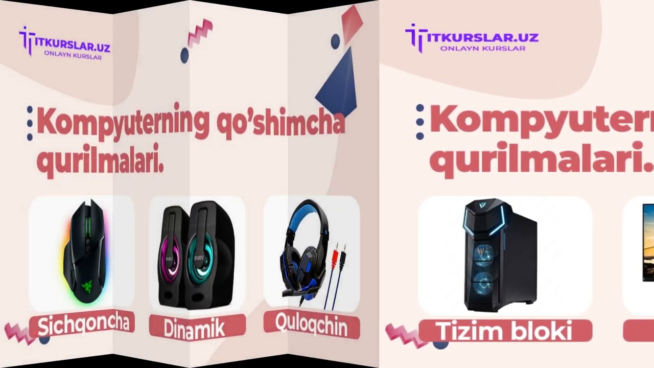 3. Kompyuterning asosiy va qo'shimcha qurilmalari