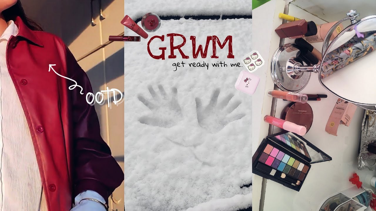 Get ready with me ༘⋆🌷🫧💭₊˚ෆ| Snow day| Makeup products| kashmir ❄