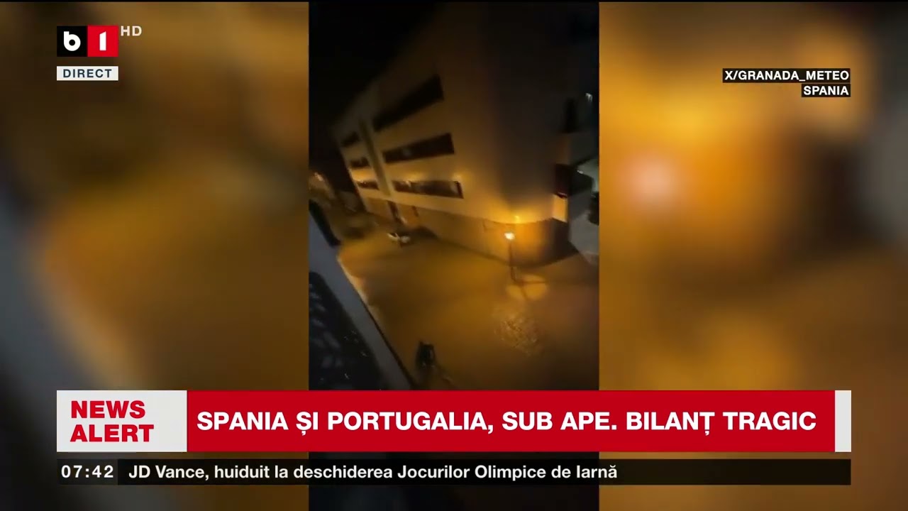 INUNDAȚII DEVASTATOARE &Icirc;N PENINSULA IBERICĂ &Icirc;N SPANIA ȘI PORTUGALIA_Știri B1TV_8 febr. 2026